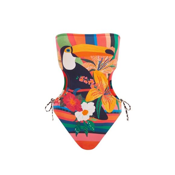 Free People Its Now Cool Loro Strapless One Piece Swimsuit Cutout Small NEW NWT - Picture 6 of 12